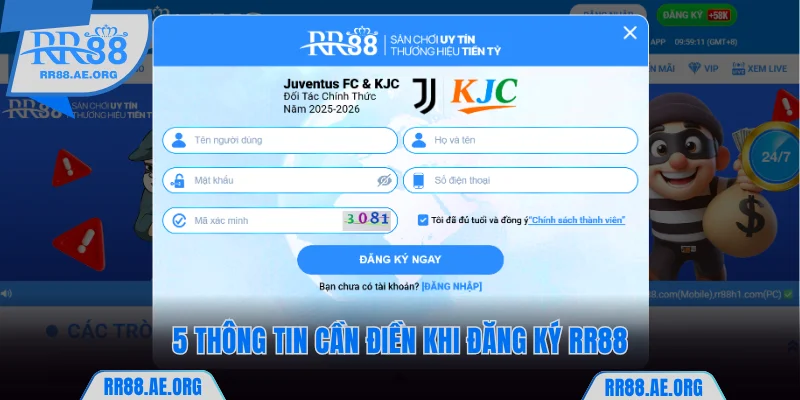 Đăng Ký RR88 - Nhận Thưởng Liền Tay Với Vài Bước Đơn Giản 6 5 thông tin cần điền khi đăng ký RR88
